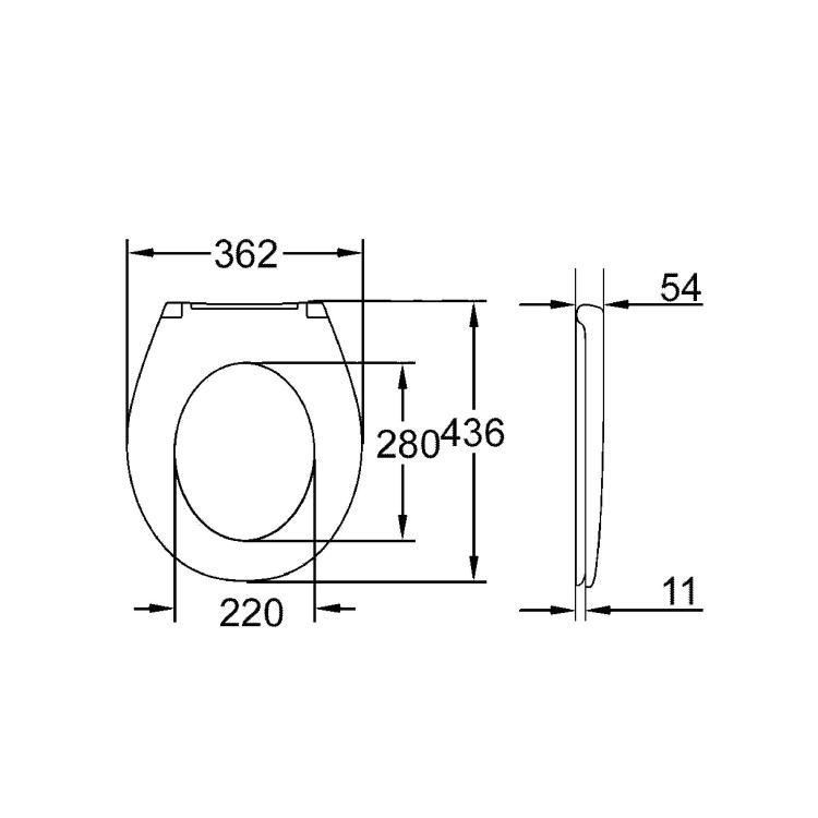 Grade A1 - Wall Hung Rimless Toilet With Seat - Grohe Bau