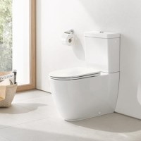 Grade A1 - Close Coupled Rimless Toilet with Soft Close Seat - Grohe Essence 