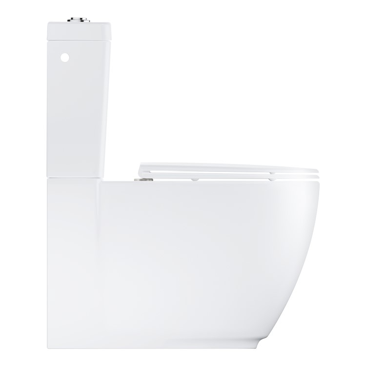Grade A1 - Close Coupled Rimless Toilet with Soft Close Seat - Grohe Essence 