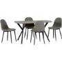 Grey Concrete Effect Dining Table Set with 4 Grey Faux Leather Chairs - Seats 4 - Athens