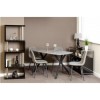 Grey Concrete Effect Dining Table with 4 Grey Faux Leather Dining Chairs - Athens