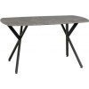 Grey Concrete Effect Dining Table with 4 Grey Faux Leather Dining Chairs - Athens