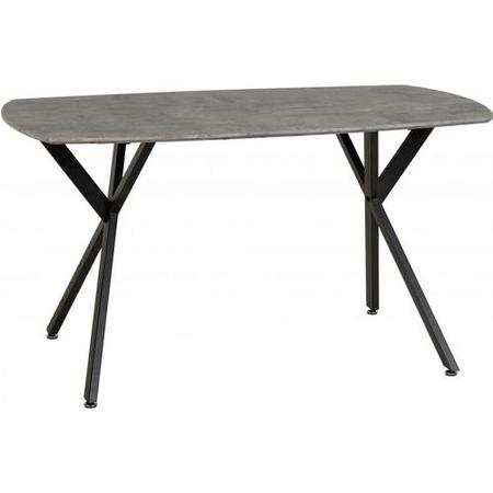 Grey Concrete Effect Dining Table Set with 4 Grey Faux Leather Chairs - Seats 4 - Athens
