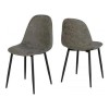 Grey Concrete Effect Dining Table with 4 Grey Faux Leather Dining Chairs - Athens