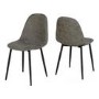 Grey Concrete Effect Dining Table Set with 4 Grey Faux Leather Chairs - Seats 4 - Athens