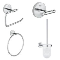 Grohe BauCosmopolitan 4 Piece Chrome Bathroom Accessory Set Grohe BauCosmopolitan 4 Piece Chrome Bathroom Accessory Set