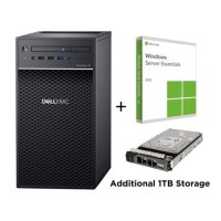 Dell EMC PowerEdge T40 Xeon E-2224G - 3.5 GHz 8GB 1TB HDD - Tower Server with additional 1TB HDD & Essentials ROK Bundle