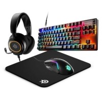 Bundle of SteelSeries Arctis Nova 3 RGB Gaming Headset Apex 9 RGB Gaming Keyboard and Rival 5 RGB Mouse with QcK Gaming Surface Bundle of SteelSeries Arctis Nova 3 RGB Gaming Headset Apex 9 RGB Gaming Keyboard and Rival 5 RGB Mouse with QcK Gaming Surface