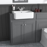 GRADE 2 - 667mm Stone Grey Freestanding Vanity Unit with Basin - Westbury