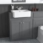GRADE 2 - 667mm Stone Grey Freestanding Vanity Unit with Basin - Westbury