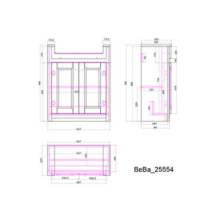 GRADE 2 - 667mm Stone Grey Freestanding Vanity Unit with Basin - Westbury
