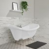 Freestanding Bath Double Ended Roll Top White with Chrome Feet 1750 X 740mm -  Park Royal