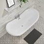 ONLY OPENED - Freestanding Double Ended Roll Top Bath with Chrome Feet 1750 x 740mm - Park Royal