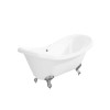 Freestanding Bath Double Ended Roll Top White with Chrome Feet 1750 X 740mm -  Park Royal
