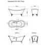 Freestanding Double Ended Roll Top Bath with Chrome Feet 1750 x 740mm - Park Royal