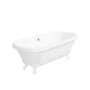 GRADE A1 - Park Royal Freestanding Bath Double Ended Roll Top White with Chrome Feet - 1690 x 740mm