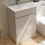 GRADE A1 - 600mm White Freestanding Vanity Unit with Basin - Florence
