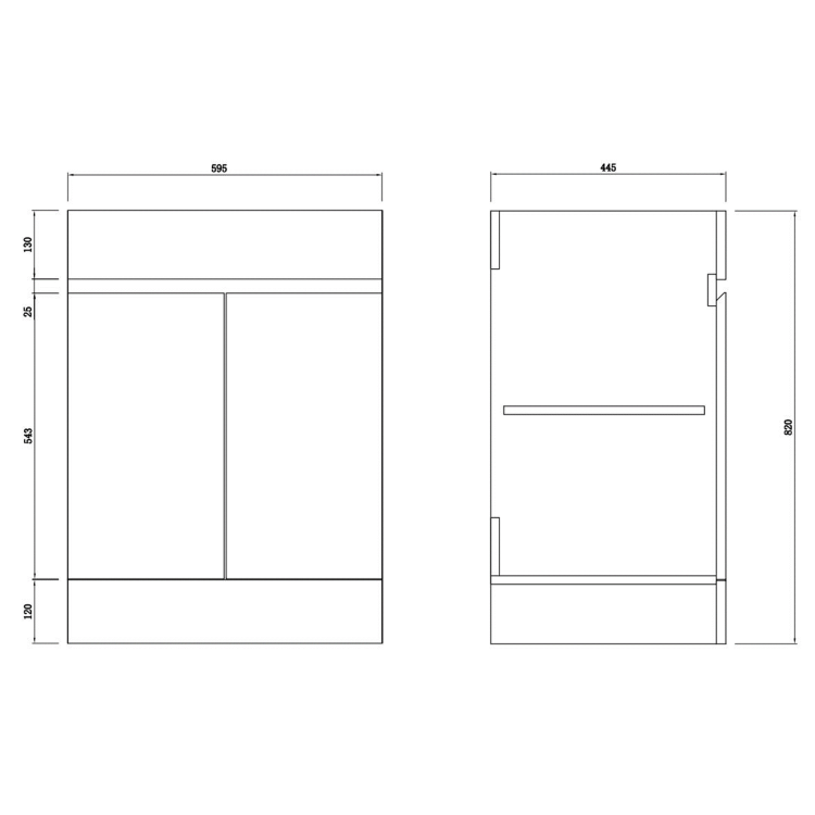 GRADE A1 - 600mm White Freestanding Vanity Unit with Basin - Florence