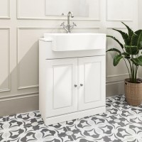 Grade A1 - 670mm White Freestanding Vanity Unit with Basin - Westbury