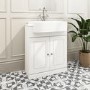 Grade A1 - 670mm White Freestanding Vanity Unit with Basin - Westbury