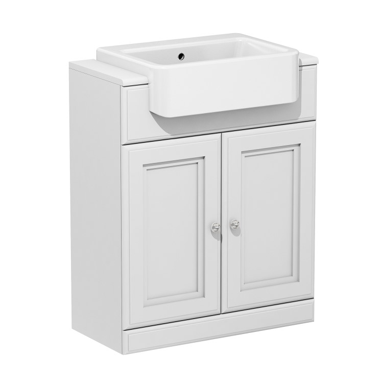 Grade A1 - 670mm White Freestanding Vanity Unit with Basin - Westbury