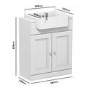 Grade A1 - 670mm White Freestanding Vanity Unit with Basin - Westbury