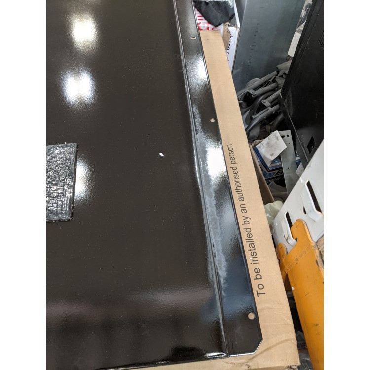 Refurbished Rangemaster RMB90HPEIBLGL 5 Zone Induction Hob with UNBSP110BL 110cm Black Splashback