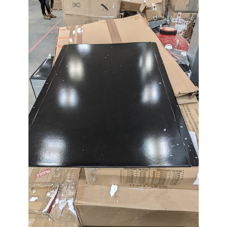 Refurbished Rangemaster RMB90HPEIBLGL 5 Zone Induction Hob with UNBSP110BL 110cm Black Splashback