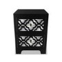 Black Mirrored Boho 2 Drawer Bedside Table - Alexis