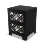 Black Mirrored Boho 2 Drawer Bedside Table - Alexis