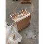 ALMOST PERFECT - 650mm Wooden Fluted Wall Hung Countertop Vanity Unit with Stone Effect Basin - Matira