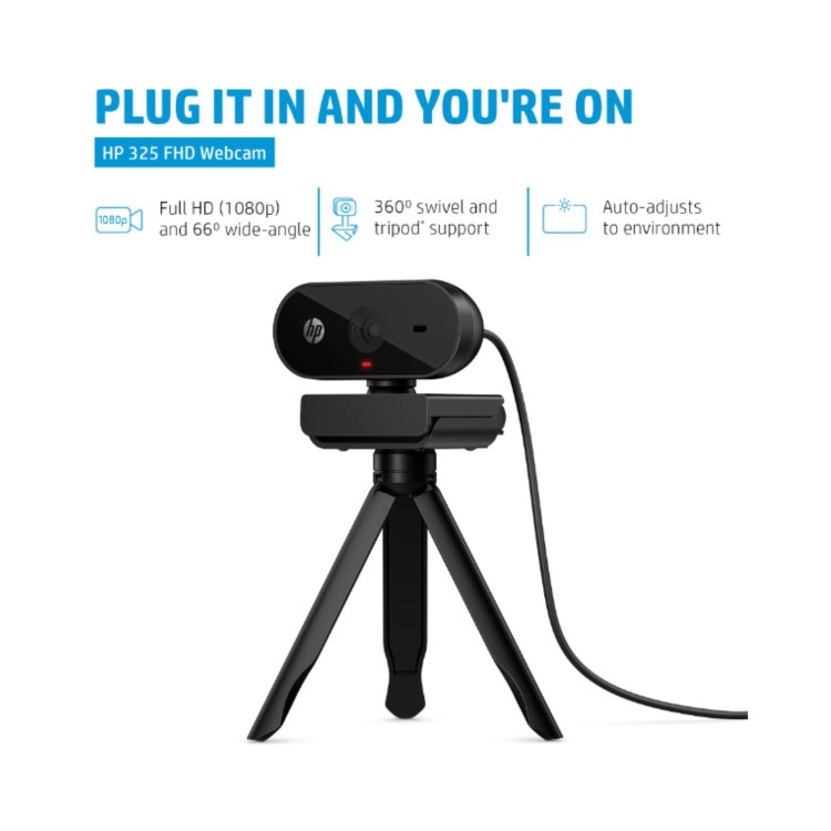 Poly Blackwire 3220 USB Headset and HP 325 FHD Webcam Set