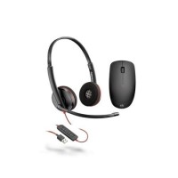 Poly Blackwire 3220 USB Headset and HP 235 Wireless Mouse Set Poly Blackwire 3220 USB Headset and HP 235 Wireless Mouse Set