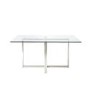 Rectangle Glass Top Dining Table - Seats 6 - Alana Boutique