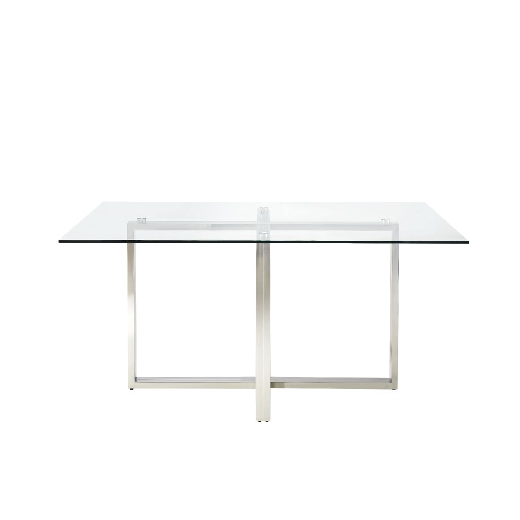 Rectangle Glass Top Dining Table - Seats 6 - Alana Boutique