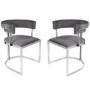 GRADE A1 - Set of 2 Grey Velvet Cantilever Dining Chair - Alana Boutique Bundle
