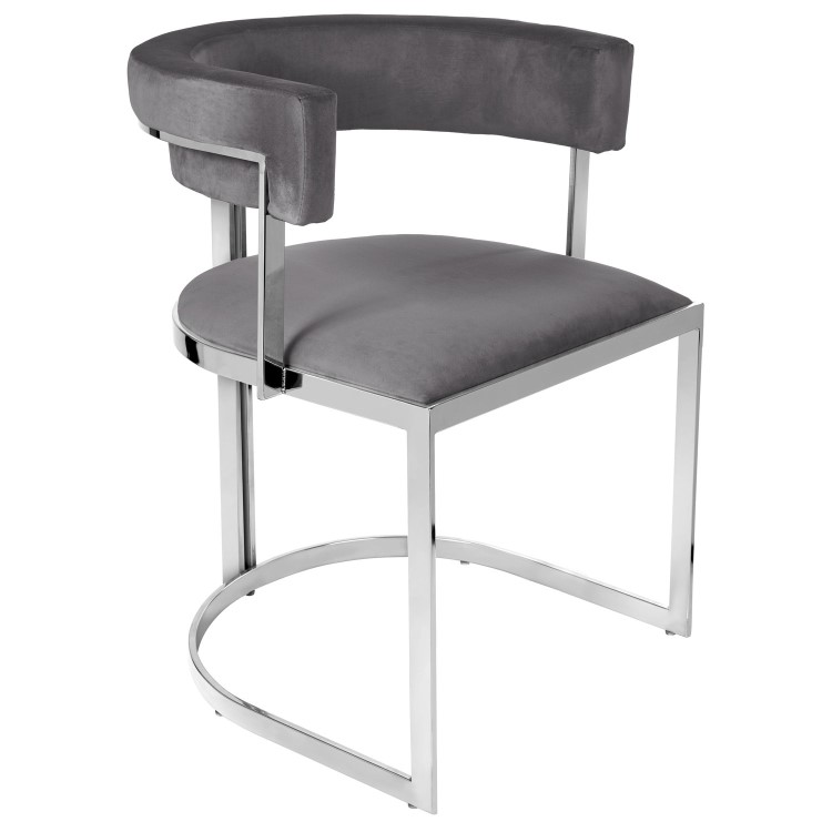 GRADE A1 - Set of 2 Grey Velvet Cantilever Dining Chair - Alana Boutique Bundle