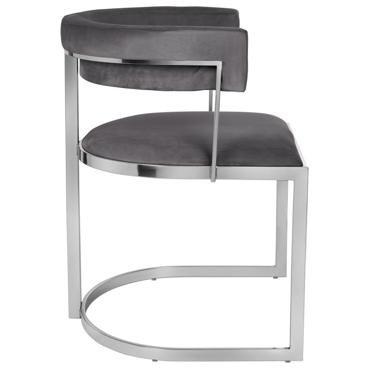 GRADE A1 - Set of 2 Grey Velvet Cantilever Dining Chair - Alana Boutique Bundle
