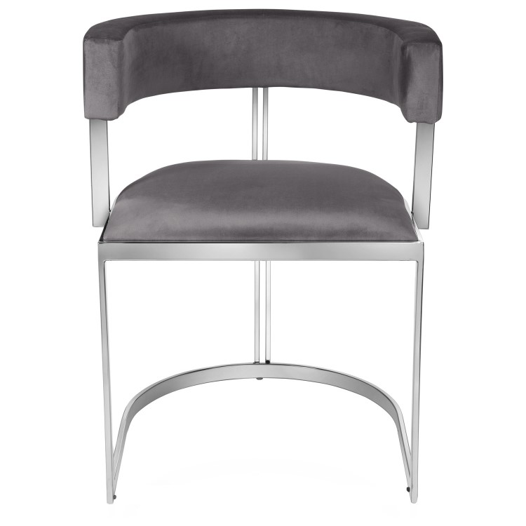 GRADE A1 - Set of 2 Grey Velvet Cantilever Dining Chair - Alana Boutique Bundle