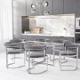 GRADE A1 - Set of 2 Grey Velvet Cantilever Dining Chair - Alana Boutique Bundle