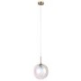 GRADE A1 - Beau Solid Wood 2 Drawer Bedside Table in Scandi Style with Avellino Iridescent Dimpled Glass Pendant Light
