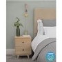 GRADE A1 - Beau Solid Wood 2 Drawer Bedside Table in Scandi Style with Avellino Iridescent Dimpled Glass Pendant Light