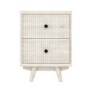 GRADE A1 - Beau Solid Wood 2 Drawer Bedside Table in Scandi Style with Avellino Iridescent Dimpled Glass Pendant Light