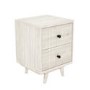 GRADE A1 - Beau Solid Wood 2 Drawer Bedside Table in Scandi Style with Avellino Iridescent Dimpled Glass Pendant Light