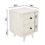 GRADE A1 - Beau Solid Wood 2 Drawer Bedside Table in Scandi Style with Avellino Iridescent Dimpled Glass Pendant Light