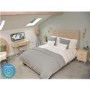 GRADE A1 - Beau Solid Wood 2 Drawer Bedside Table in Scandi Style with Avellino Iridescent Dimpled Glass Pendant Light