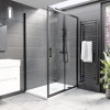 GRADE A1 - Black 1500 x 900mm Sliding Shower Door Enclosure - Pavo