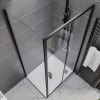 GRADE A1 - Black 1500 x 900mm Sliding Shower Door Enclosure - Pavo