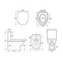 Grade A1 - Close Coupled Closed Back Toilet with Soft Close Seat - Addison