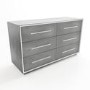 Wide Grey Oak Rustic Chest of 6 Drawers - Franco